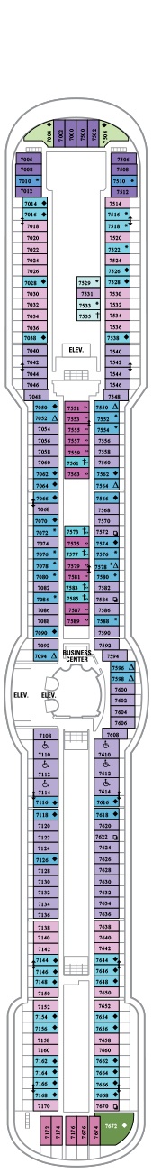 Jewel of the Seas Deck plan & cabin plan