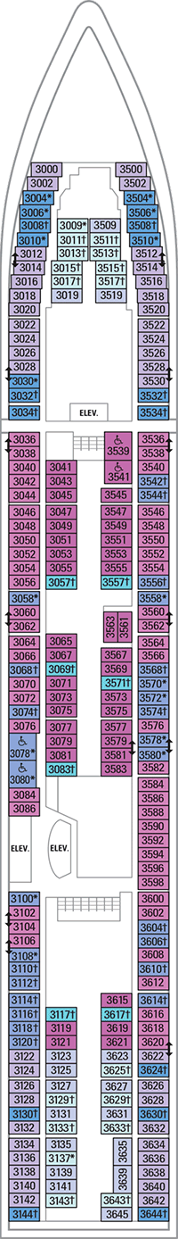 Jewel of the Seas Deck plan & cabin plan