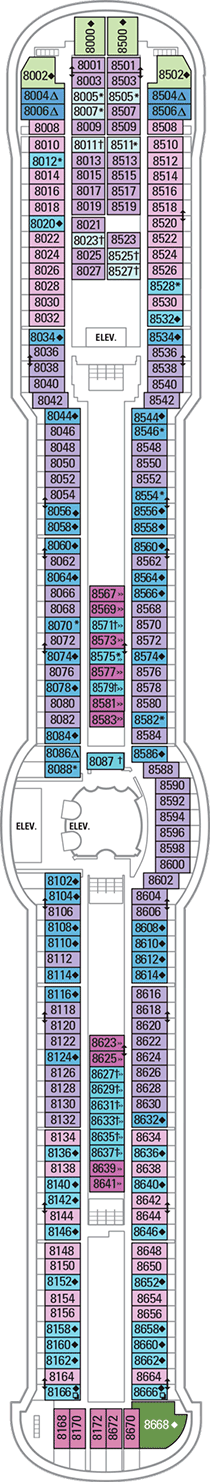 Jewel of the Seas Deck plan & cabin plan