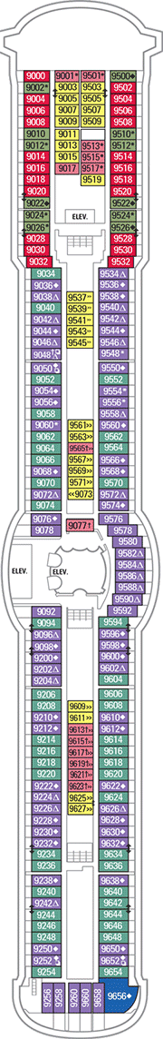 Jewel of the Seas Deck plan & cabin plan from 23/04/2017 until 18/11/2017