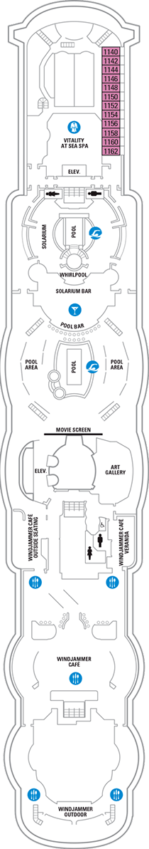 Jewel of the Seas Deck plan & cabin plan