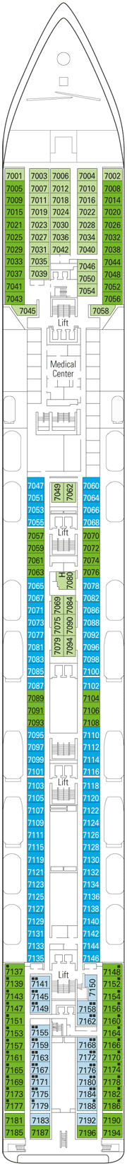 MSC Lirica Deck plan & cabin plan