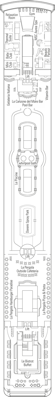 MSC Lirica Deck plan & cabin plan