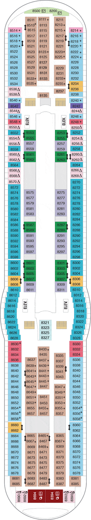 Mariner of the Seas Deck plan & cabin plan