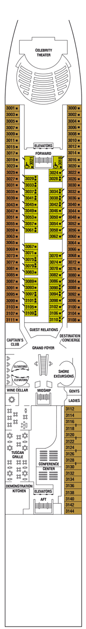 Celebrity Millennium Deck plan &amp; cabin plan