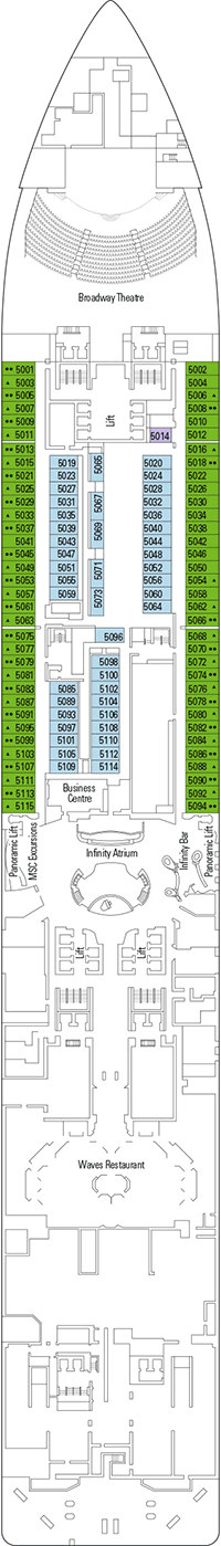 MSC Meraviglia Deck plan & cabin plan