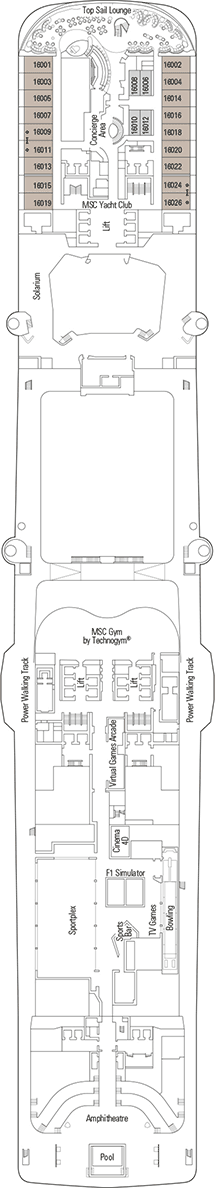 msc bellissima deckplan & kabinen-plan