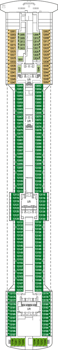 MSC Fantasia Deck Plan Cabin Plan
