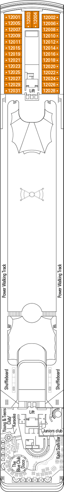 MSC Lirica Deck plan & cabin plan