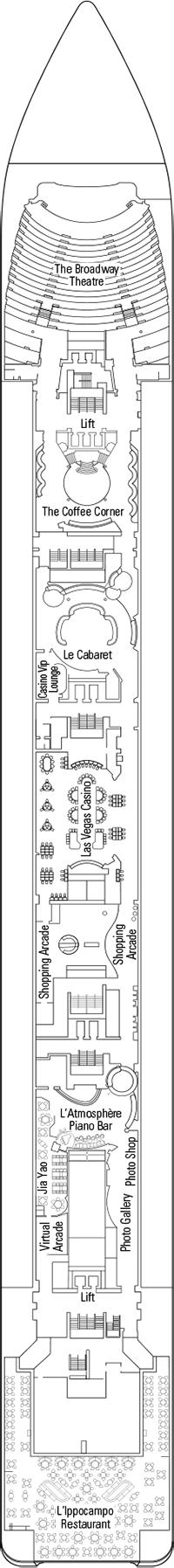MSC Lirica Deck plan & cabin plan