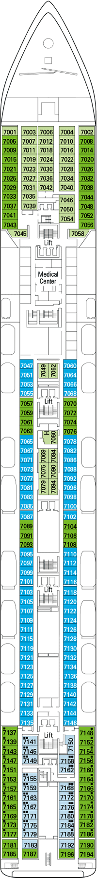 MSC Lirica Deck plan & cabin plan