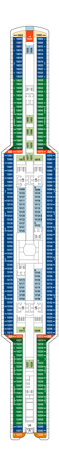 MSC Seashore Deck plan & cabin plan