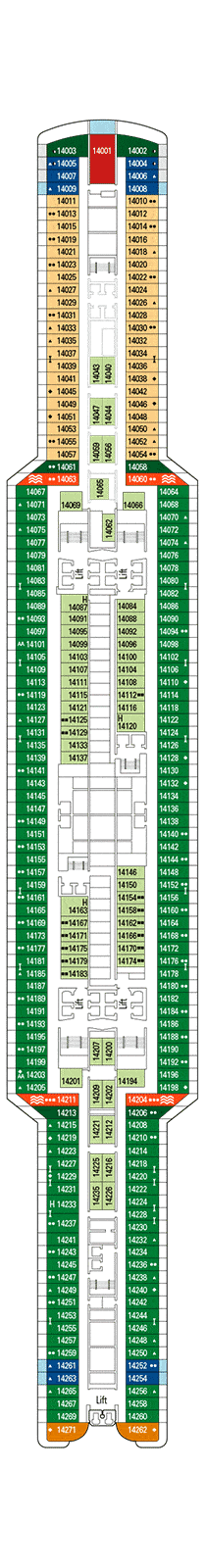 MSC Seashore Deck plan & cabin plan