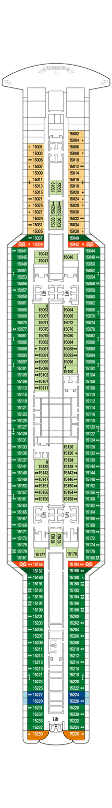 MSC Seashore Deck plan & cabin plan