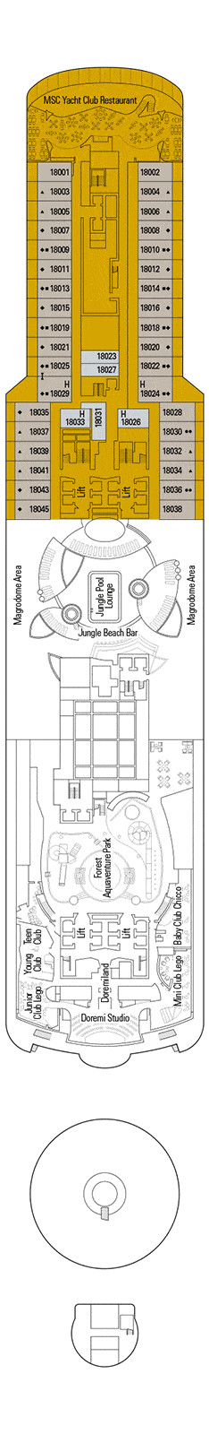 MSC Seashore Deck plan & cabin plan