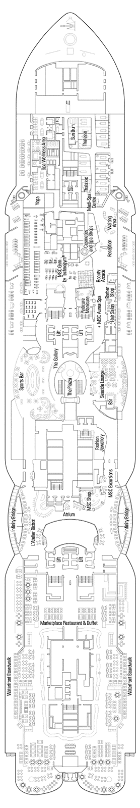 MSC Seashore Deck plan & cabin plan