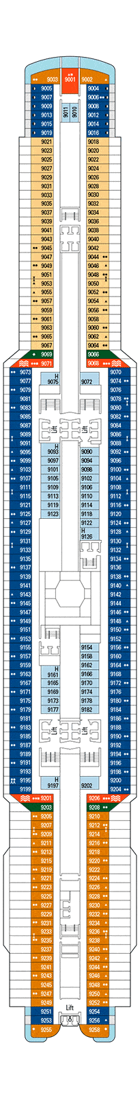 MSC Seashore Deck plan & cabin plan