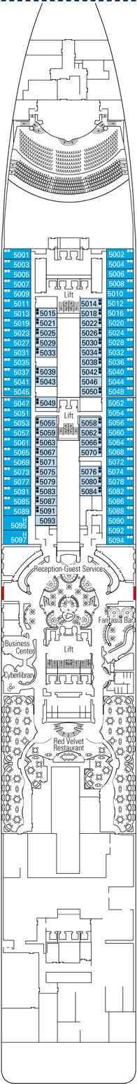 MSC Fantasia Deck plan & cabin plan