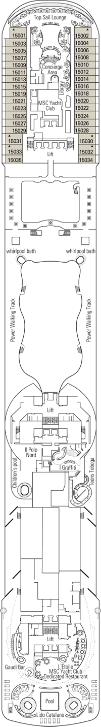 MSC Fantasia Deck plan & cabin plan