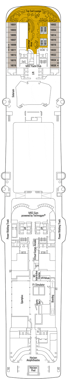 MSC Grandiosa Deck plan & cabin plan