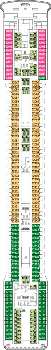 MSC Musica Deck plan & cabin plan from 11/04/2016 until 24/03/2018