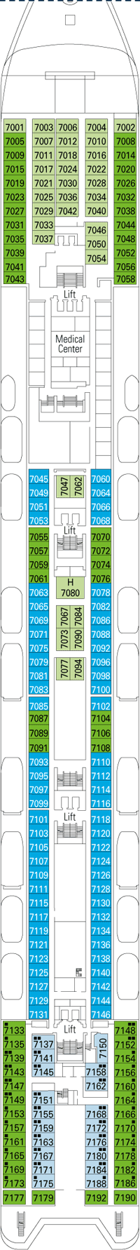 MSC Sinfonia Deck plan & cabin plan from 08/04/2016 until 26/04/2019