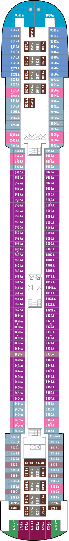 Pride of America Deck plan & cabin plan from 01/05/2011 before 21/01/2015