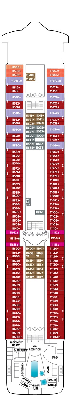 Norwegian Dawn Deck plan & cabin plan