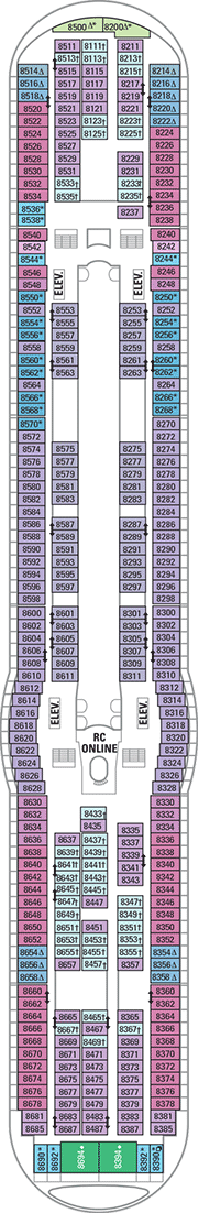 Navigator of the Seas Deck plan & cabin plan