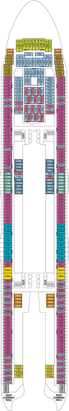 Oasis of the Seas Deck plan &amp; cabin plan from 05/09/2015 until 05/05/2018