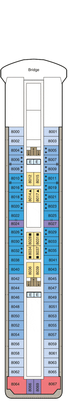 Oceania Regatta Deck plan & cabin plan