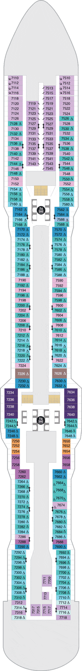 Odyssey of the Seas Deck plan & cabin plan