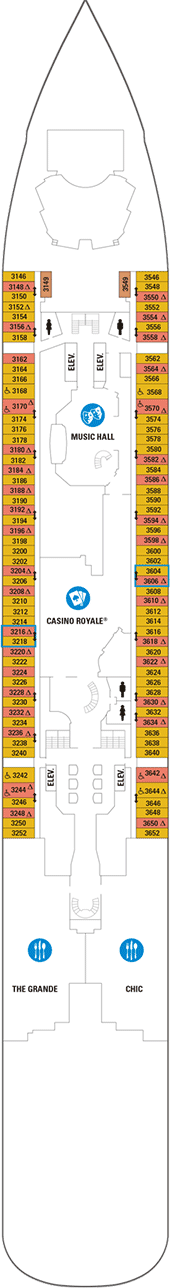 Ovation of the Seas Deck plan & cabin plan