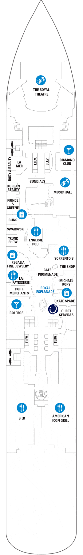 Ovation of the Seas Deck plan & cabin plan from 27/09/2020 until 20/05/2021