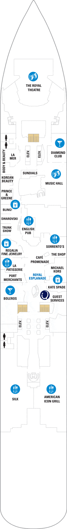 Ovation of the Seas Deck plan & cabin plan