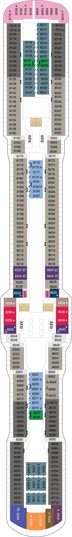 Ovation of the Seas Deck plan & cabin plan