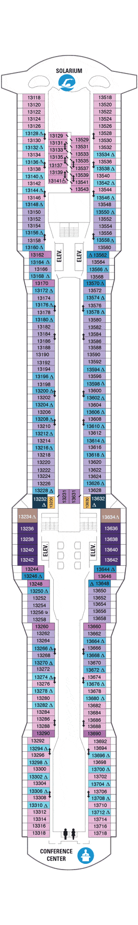 Ovation of the Seas Deck plan & cabin plan from 27/09/2020 until 20/05/2021