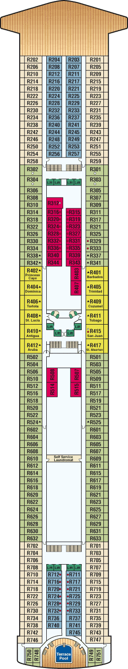 Ruby Princess Deck plan & cabin plan