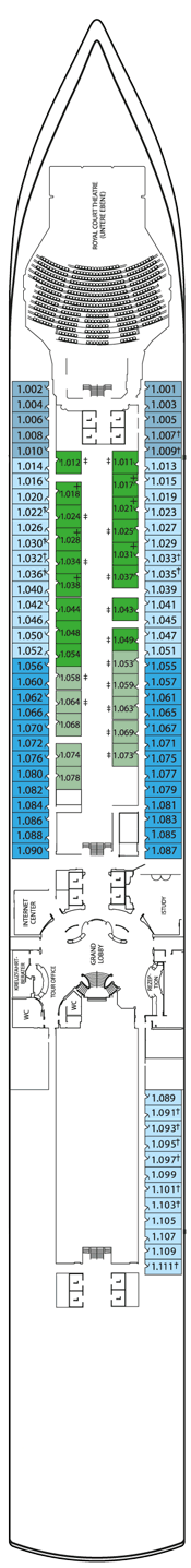 Queen Elizabeth Deck plan & cabin plan