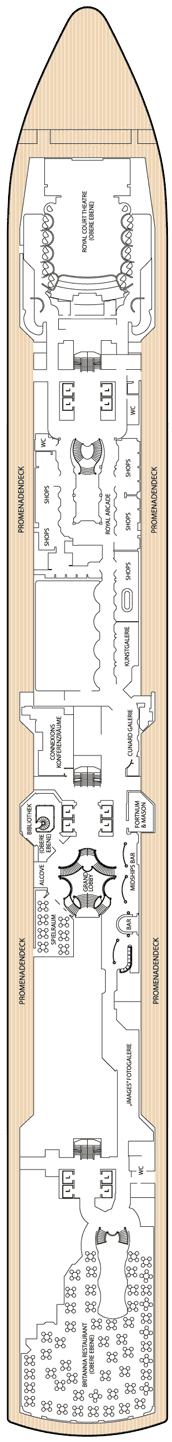 Queen Elizabeth Deck plan & cabin plan