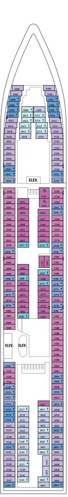 Radiance of the Seas Deck plan & cabin plan