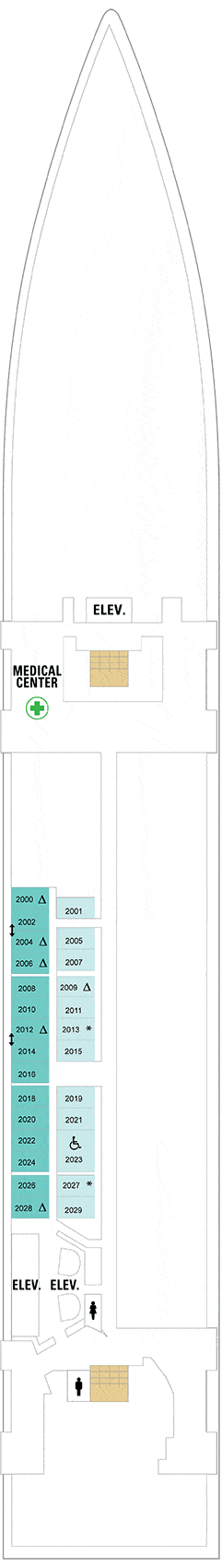 Radiance of the Seas Deck plan & cabin plan