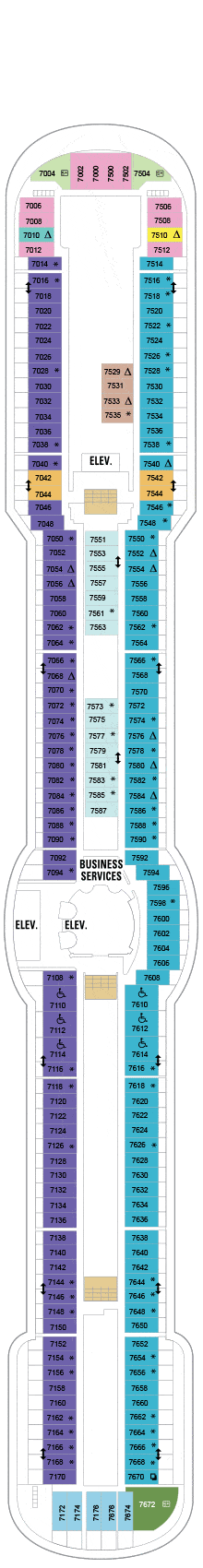 Radiance of the Seas Deck plan & cabin plan