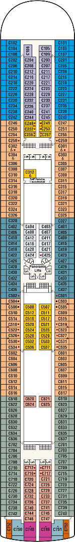 Ruby Princess Deck plan & cabin plan