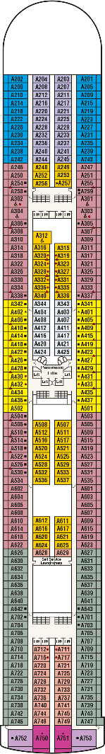 Ruby Princess Deck plan & cabin plan