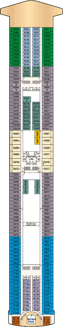 Ruby Princess Deck plan & cabin plan