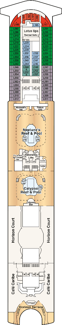 Ruby Princess Deck plan & cabin plan