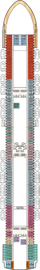 Ruby Princess Deck plan & cabin plan
