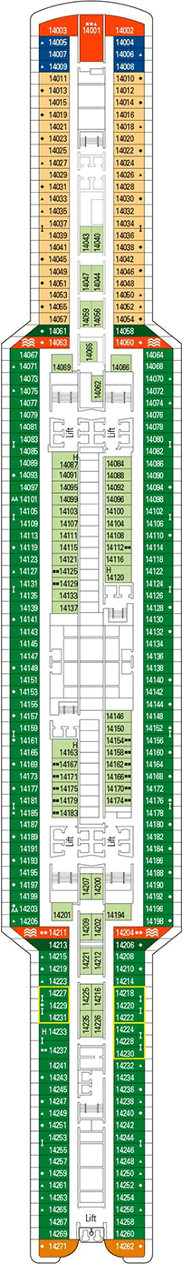 MSC Seaside Deck plan & cabin plan