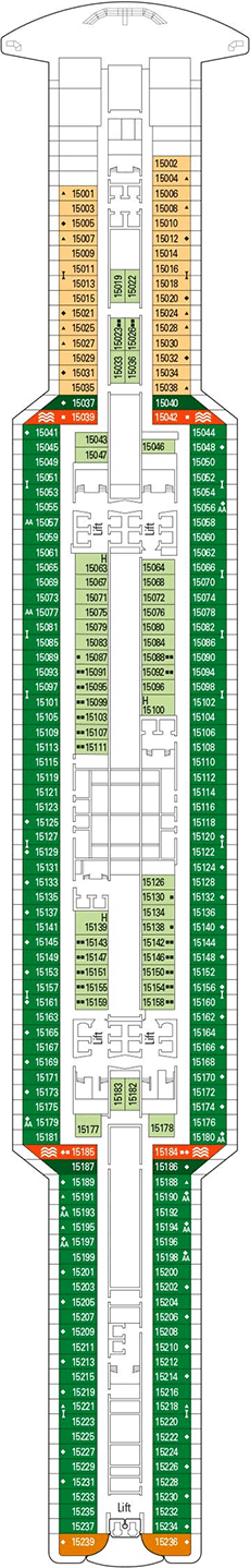 MSC Seaside Deck plan & cabin plan